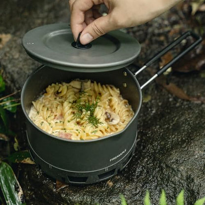 Fire-Maple Petrel Ultralight Camping Pot, Foldable Handle, 800ml | 30% Faster Boil, Heatproof & Locking Handle, Hard Anodized Aluminum, Compatible with 3 & 4 Prongs Stove, 188g