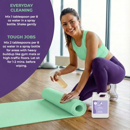 SwaytAway Fitness Mat Cleaner Concentrate – 32oz/Make 4 Gal - No-Slip No-Residue Lavender Essential Oil Formula – USA Made Aromatherapy Yoga Mat Spray for Home & Studio – Natural Cleaning Solution - size: 32 oz - 1 Pack