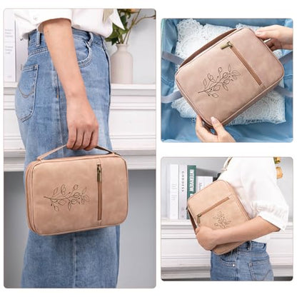 Large PU Leather Bible Cover - Debossed Case with Pocket - Gift Boxed for Men & Women