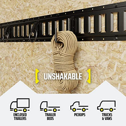 DC Cargo - E Track J Hooks (2" - 10 Pack) - Vertical E Track Accessories - Hanging Hooks for Your ETrack Rail System - Use in Enclosed Trailers, Box Trucks, Vans, Garage, Workshop & Warehouse - size: 2 Inch - 10 Pack