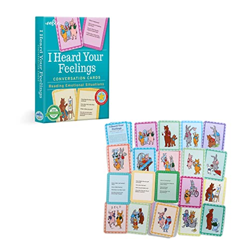 eeBoo: I Heard Your Feelings - 48 Conversation Flashcards, Develops Empathy Through Friendly Illustrations of Emotional Situations, Develop Social and Emotional Intelligence, for Ages 3 and up - style: I Heard Your Feelings