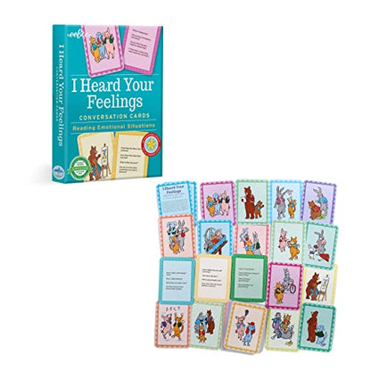 eeBoo: I Heard Your Feelings - 48 Conversation Flashcards, Develops Empathy Through Friendly Illustrations of Emotional Situations, Develop Social and Emotional Intelligence, for Ages 3 and up - style: I Heard Your Feelings