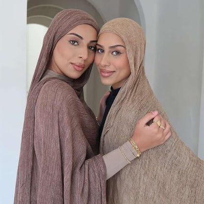 Crinkle Cotton Hijab, Soft Light and Breathable Hijab Scarf For Women, Suitable for All Seasons - color: Pale Green