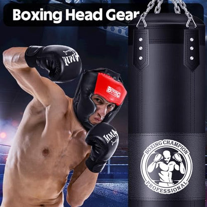 2 Pack & 1 Pack Boxing Headgear - Sparring Safety Head Guard for MMA, Kickboxing, Muay Thai, Boxing - Men, Women, Kids - color: Red, size: Large-X-Large