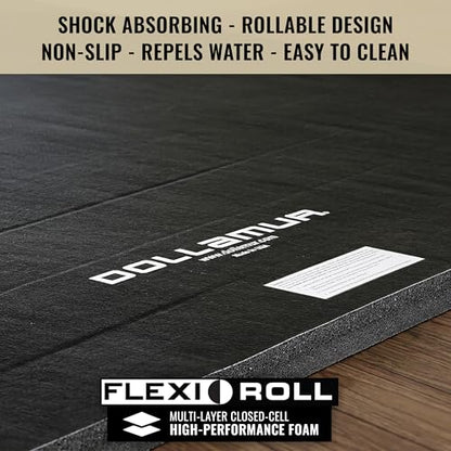 Dollamur 5'x10'x1.25" Wrestling Mat, Workout, Exercise, Yoga - color: Black