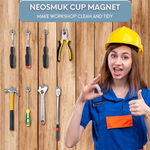 Neosmuk Silver Magnets with Screws,40lbs+ Heavy Duty Rare Earth 4 Pack - color: Silver, size: 40 lb