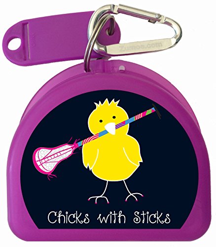 Purple Lacrosse Mouthguard Case Mouth Guard Retainer Case - Lacrosse Chick - color: Purple