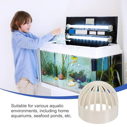 PATIKIL 3.5 Inch (90mm) Fish Cover Permeable Cap, 4 Pcs PVC Breathable Cap Aquarium Guard Fish Tank Intake Cover, White - color: White, size: 3.5Inch(90mm)