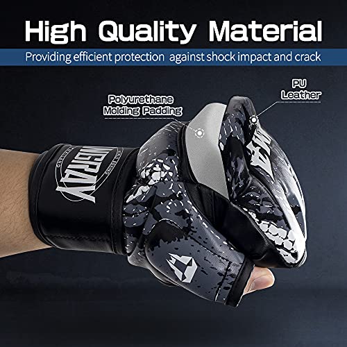 Punch Bag Training Gloves, LangRay MMA Grappling Gloves for Sparring Martial Arts Boxing Training for Adults and Kids - size: Large, style: MMA