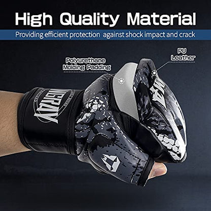 Punch Bag Training Gloves, LangRay MMA Grappling Gloves for Sparring Martial Arts Boxing Training for Adults and Kids - size: Large, style: MMA