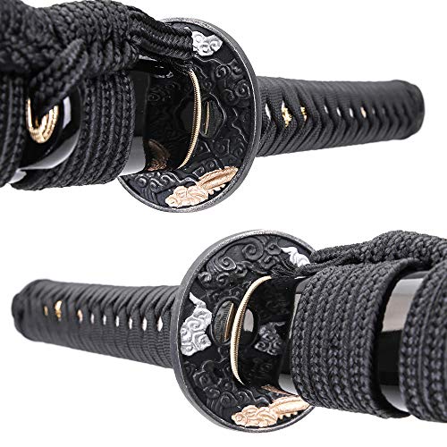 siwode Katana Handmade Full Tang Sharp, Alloy Tsuba Japanese Samurai Sword High Carbon Steel 1060,T10 1095, 40-Inch - color: Xian Dragen