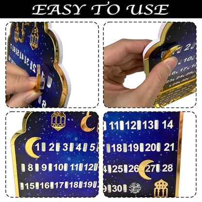 Ramadan Advent Calendar Ramadan Countdown Calendar Mubarak Islamic centerpieces decorations for Table Office Home Eid Advent Days Gift