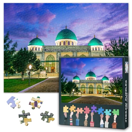 Khoja Ahrar Valley Mosque Jigsaw Puzzles for Adults 1000 Pieces - color: Artwork-10