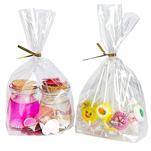 PigPotParty Cellophane Treat Bags 7x10 Inch, 50 Pack, Clear Goodie Bags - color: 7x10 Inch (Pack of 50)