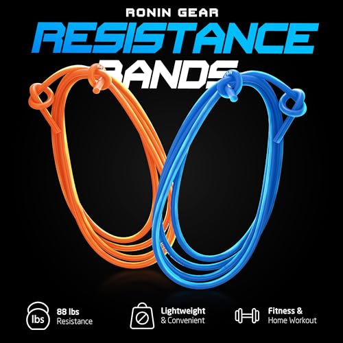 Resistance Bands - 16 Feet Long - 88 lbs Resistance - Strength Training Bands - Elastic Workout Bands - Wrestling Resistance Bands - Fitness & Home Workout Equipment - Resistance Training - color: Orange