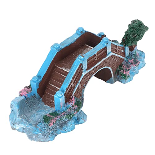 Fish Tank Arch Bridge Decor Resin Aquarium Ornament Simulation Brick Stone Design Miniature Landscape Hideout for Small Fish Shrimp 15cm