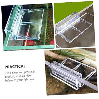 WOONEKY 10pcs Acrylic Fish Tank Support Clips Durable Aquarium Brackets for Glass Covers Safe for Fish and Pets for Open Tanks and Turtle Habitats