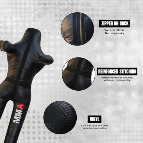 Bestzo MMA Grappling Dummy for Adult,Wrestling Dummy Jiu Jitsu, Judo Punching Bag Sparring Self Defense Training Dummy Black - Unfilled - size: 59 inches (5 ft)