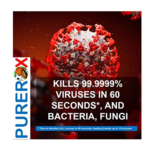 PUREROX Disinfectant. Sports and Fitness. Eliminate 99.9999% MRSA, Bloodborne Pathogens, Viruses, HIV, Bacteria, Athlete Foot Fungus. Anywhere in Gym, Fitness Center. No Residue. Suitable All Surfaces