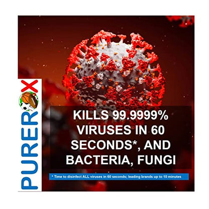 PUREROX Disinfectant. Sports and Fitness. Eliminate 99.9999% MRSA, Bloodborne Pathogens, Viruses, HIV, Bacteria, Athlete Foot Fungus. Anywhere in Gym, Fitness Center. No Residue. Suitable All Surfaces