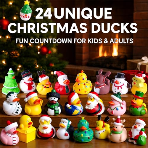 Intever Advent Calendar Christmas 2026, 24 Days of Surprise Rubber Ducks - color: Christmas