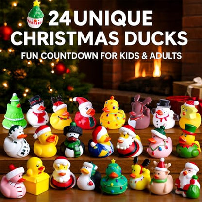Intever Advent Calendar Christmas 2026, 24 Days of Surprise Rubber Ducks - color: Christmas