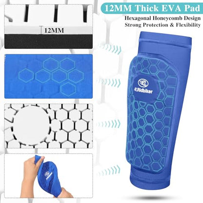 Soccer Shin Guards Shin Pads, Calf Compression Sleeve with Honeycomb Pads, Lightweight Shin Defender Shin Guards Kids for Adult Men Women, Boys, Girls, Youth - color: Blue, size: X-Small