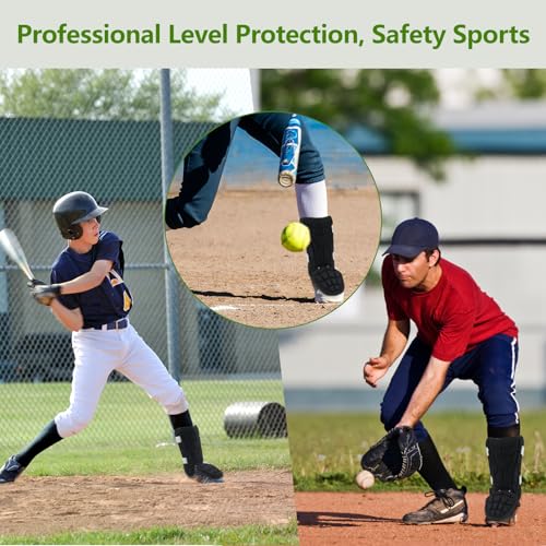 Baseball + Softball Leg Guard, Impact Resistant Batter's Leg Guards, Adult and Youth Shin & Foot Shield with Elastic Straps, Suitable for Both Left and Right Feet, Detachable Leg & Foot - size: Adult-8.85IN