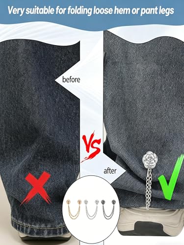 6PCS Multi-Function Magnetic Clothing Clip,Magnetic Hem Clips with Chain, Scarves, Hijab, Trousers, Cuffs and Hems