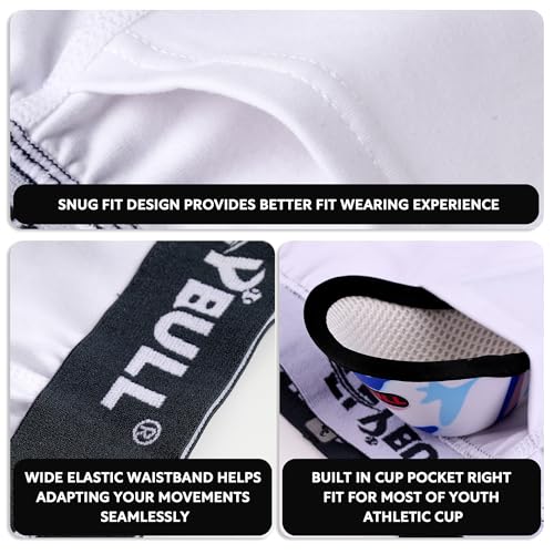 2-Pack Boys Cup Underwear Youth Boxer Briefs with 1 Protective Athletic Cup for Baseball, Football, Lacrosse - color: White, size: Large