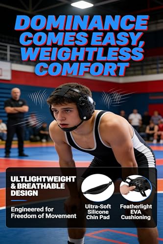Wrestling Headgear Youth, Tornado & 11 Hols Soft Ear Guard Black | Adjustable Strap, Antimicrobial, Lightweight, Scratch Resistant, Ventilation, for MMA/Brazilian (Users Aged 10 and Above)