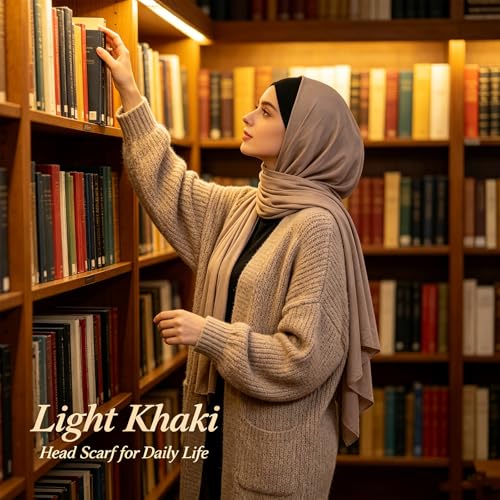 Hijab Scarf for Women, 3PCS Set with Undercap and Hijab Clip Lightweight Modal Muslim Head Wrap Scarf for Daily - color: Sy16-light Khika Hijab+black Undercap