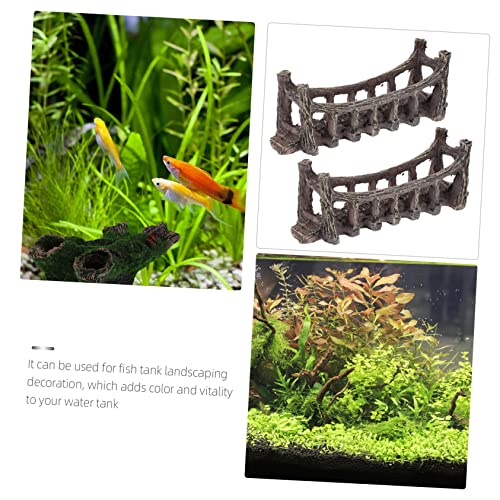 VICASKY 2pcs Bridge Decor for Fish Tank Simulated Aquarium Ornament Lightweight and Compact for Aquatic Landscaping and Tabletop Decoration
