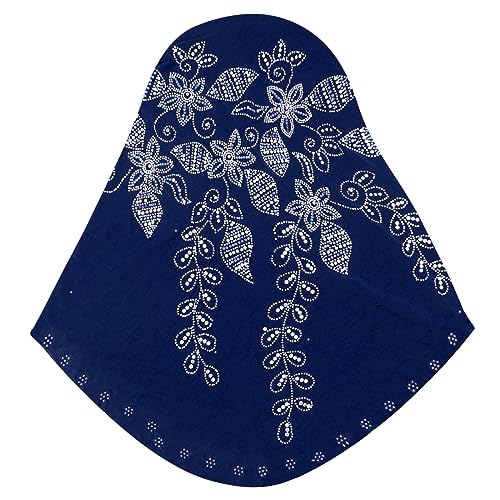 RARITYUS Women Bling Rhinestone Pearl Instant Scarf Muslim Hijab Fashion Shawl Head Wrap Turban Cap with Flower Accent - color: Z Color 7