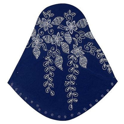 RARITYUS Women Bling Rhinestone Pearl Instant Scarf Muslim Hijab Fashion Shawl Head Wrap Turban Cap with Flower Accent - color: Z Color 7