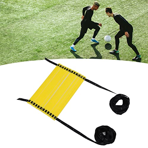 Quick Speed Training Ladder | 6m 12 - Rung Football Step Ladder with Scale | Adjustable Width for Football/Basketball/Volleyball | Foldable & Portable with Storage Bag