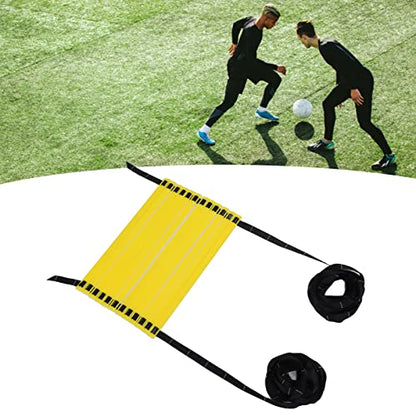 Quick Speed Training Ladder | 6m 12 - Rung Football Step Ladder with Scale | Adjustable Width for Football/Basketball/Volleyball | Foldable & Portable with Storage Bag