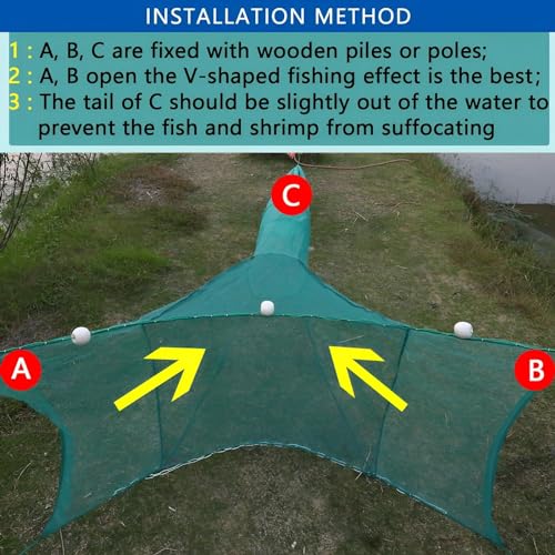 Crab Trap Shrimp Trap Shrimp Net Fish Trap Lobster Trap Minnow Trap Collapsible Portable Net Crab Net Large Inlet with Float and Heavy Duty Chain for Catching Crabs Lobsters Fish - size: 4M
