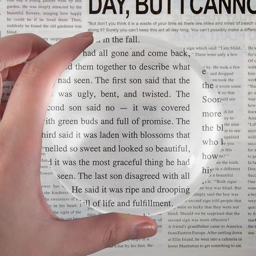 4 Inch Optics Glass Dome Magnifier Paperweight Reading Magnifying Glass Paperweight Optical Half Ball Lens with Gift Box - color: 100mm Glass