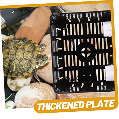 Mikikit 1 Set Aquarium Fish Breeding Box Tortoise Hatching Isolation Box with Feeding Trough Lightweight Divider for Betta Fish Nursery Legs Suction Cups - color: Black