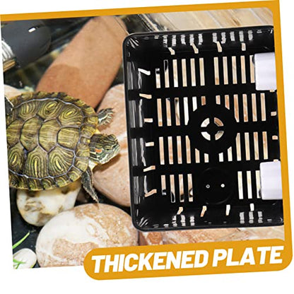 Mikikit 1 Set Aquarium Fish Breeding Box Tortoise Hatching Isolation Box with Feeding Trough Lightweight Divider for Betta Fish Nursery Legs Suction Cups - color: Black