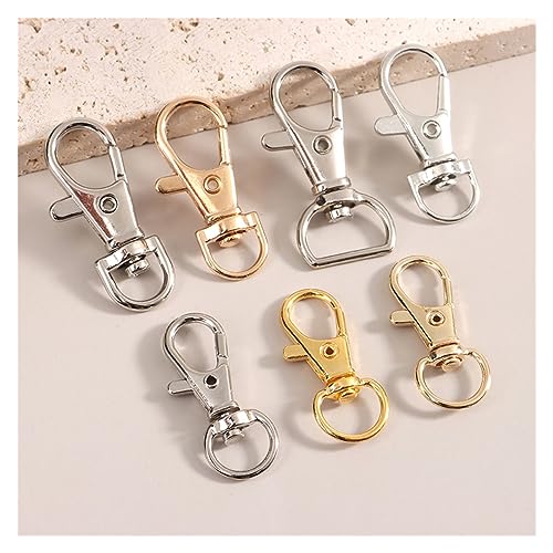 BREAKA 10Pcs/Set Metal Swivel Lobster Hook Clasp Keyring Snap Clasp Bag Jewelry Lanyard Trigger Buckle DIY Bag Accessories (Color : F) - color: F