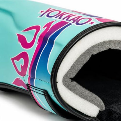 YOKKAO Microfiber Shin Guards - A-Grade Thai Microfiber | Multi-Layer Foam | Single-Shell Wrap | Produced at YOKKAO Factory, Thailand | S-L - color: Tiffany Flame, size: Large