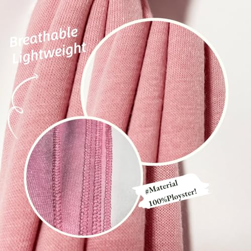 Harewom Muslim Hijab for Women Soft Stretch Headscarf Large Plain Turban Wrap Shawl Head Wrap for Everyday Wear - color: Pink Hijab Headscarf