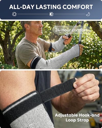Evridwear Cut Resistant Protective Sleeves Gardening Sleeves Arm Protectors for Thin Skin and Bruising Farming, Industrial - size: Large