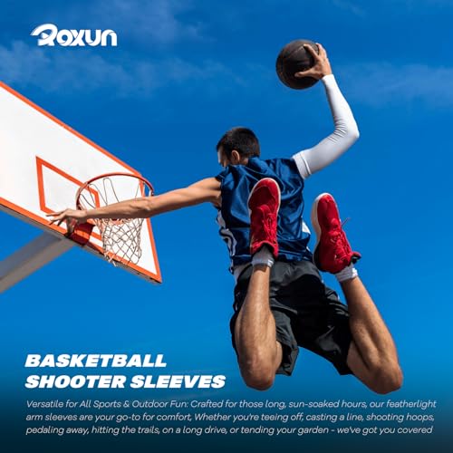 ROXUN Arm Sleeves, Cooling UV Sun Protection Sports Compression for Men/Women - color: 2 Pairs - 2 White