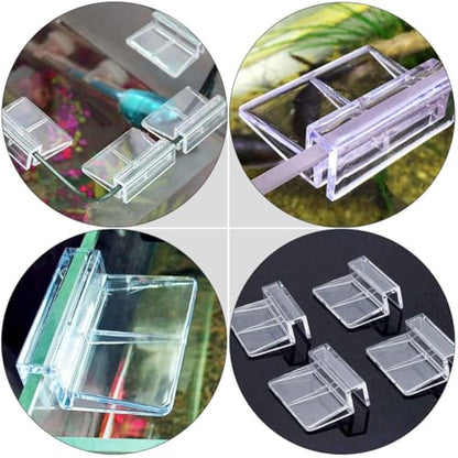 TOYANDONA 8Pcs Fish Tank Lid Support Brackets Acrylic Aquarium Cover Clips for Rimless Tanks Easy Install Modern Design for Covers Compatible with Various Fish Tanks