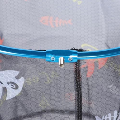 VILLCASE Replacement Fishing Net Head, Wear-Resist Fish Catching Net, 35cm Diameter Deep Round Mesh, Portable Fishing Supplies for Landing and Catching Fish Random Color