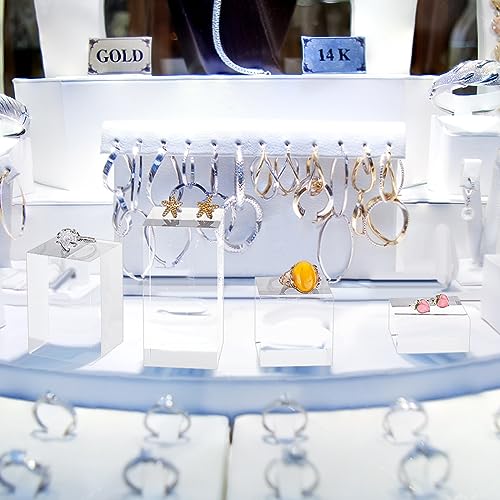BENECREAT 5Pcs Clear Acrylic Cube Display Block 0.8/1.6/2.4/3.2/4 Inch Solid Display Pedestal Stand for Gem Display Jewelry Display Displaying Pop Figures Cosmetic Showing Transparent - color: Clear Square