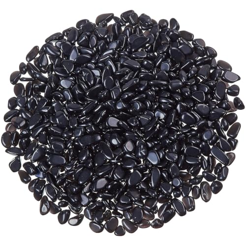 WAYBER Natural Crushed Black Obsidian, Decorative Gravel Stones, 2 Pounds | Toxin-Free, Fade-Resistant, Ideal for Reiki Healing, DIY Crafts, Vase Filler, Aquarium & Bonsai Decoration - color: Black, size: 2 Pounds